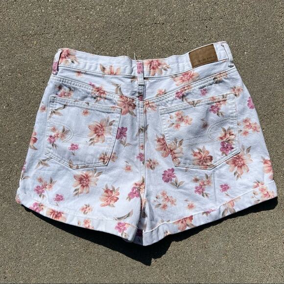 American Eagle Outfitters Floral Jean Shorts - White and Pink - Picture 2 of 5
